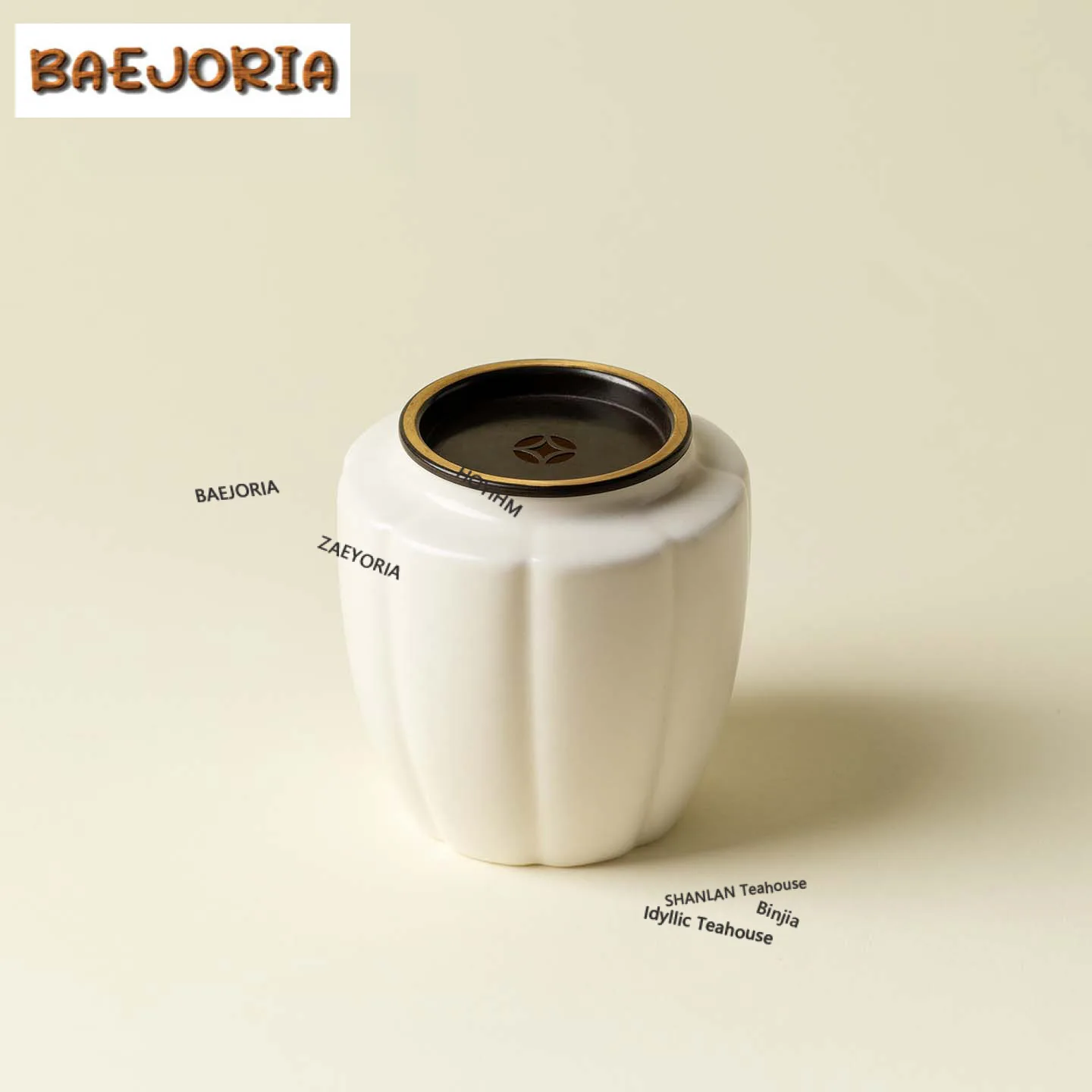 プレーンホワイトメロンリッジ建水洗浄カップボウル筆洗い茶塵筒バレル家庭用茶筅装飾品ギフト