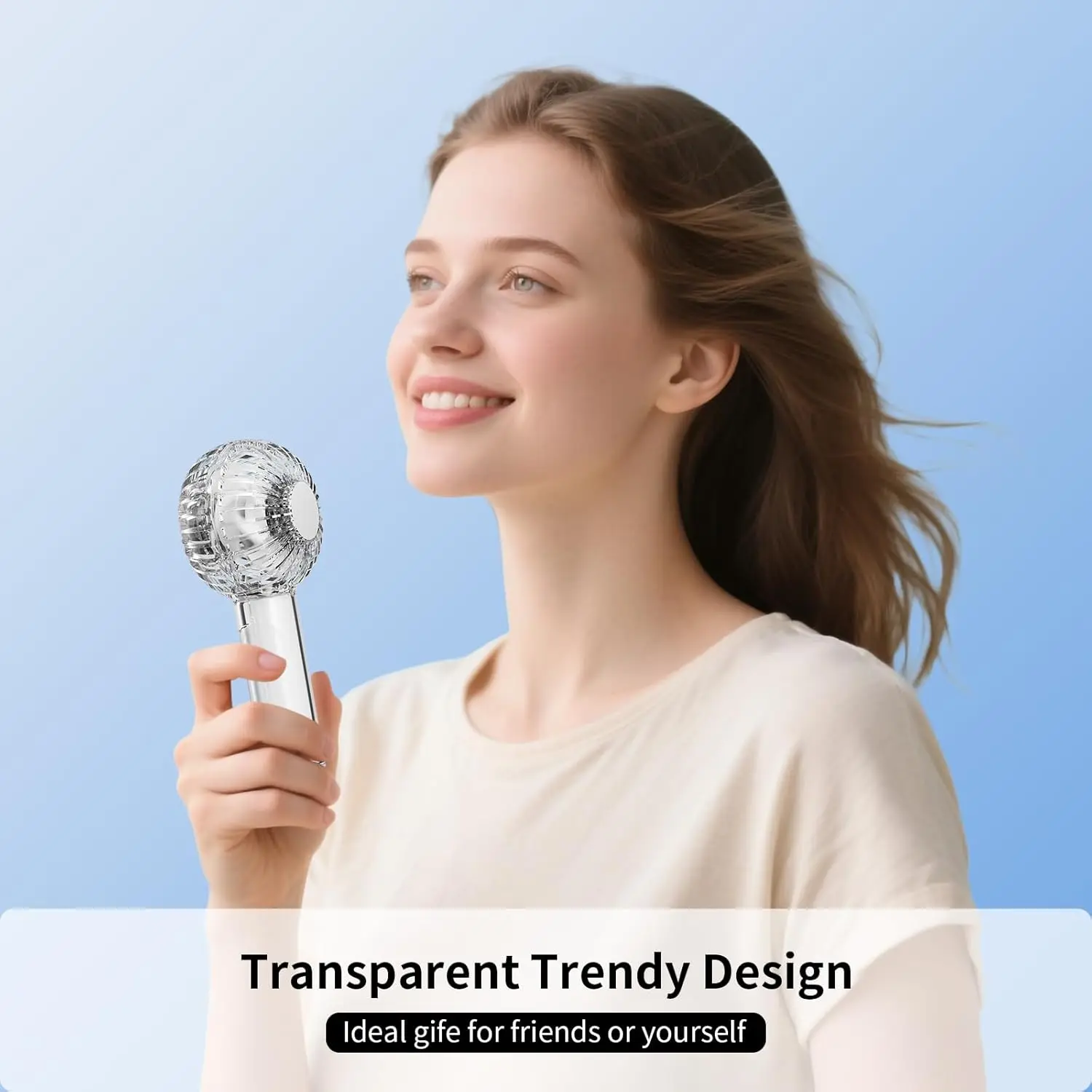 

Миниатюрный портативный ручной вентилятор с аккумулятором, 4 скорости, персональный охлаждающий вентилятор, компактный вентилятор для путешествий, для офиса и дома