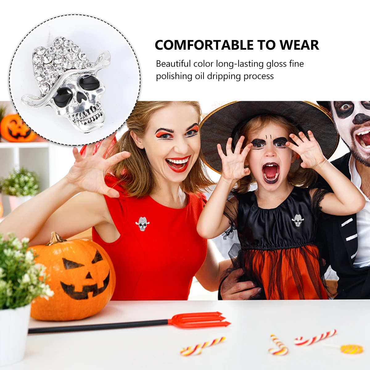   Pirata retro crânio broche miss halloween decoração mulher broches góticos para moda feminina