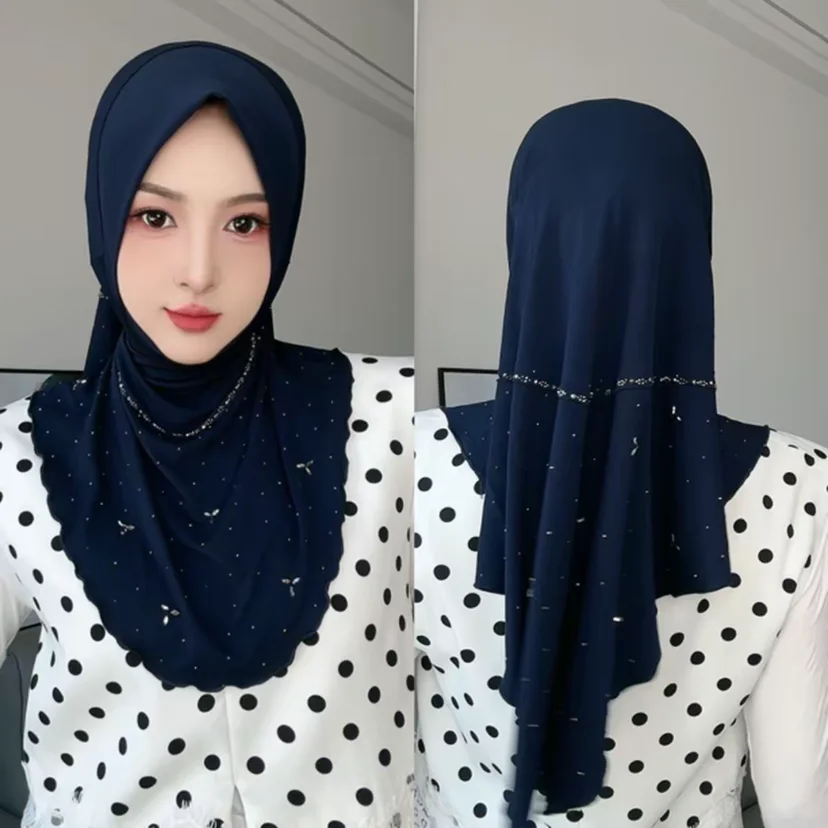 Copricapo musulmano ad alta elasticità Sciarpe grandi istantanee Hijab