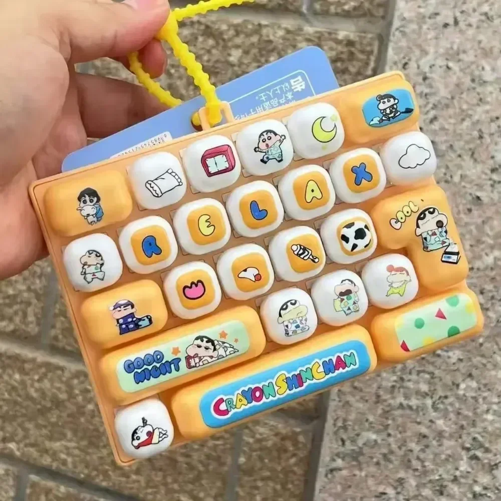 #NEW 26-Key Crayon Shin-chan Keychain Clicker Bag Pendant Shin Chan 26-key Keyboard Clicker Toys Anti Stress for Christmas Gift