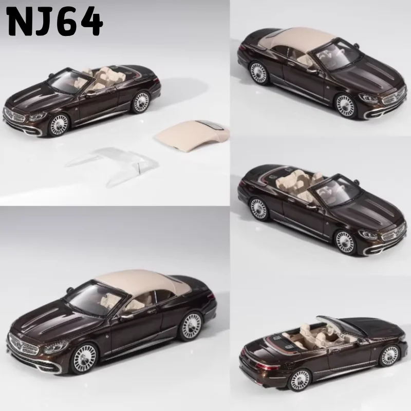 En stock 1:64 HEC Hangzhou edición limitada Maybach S650 Cabrio aleación pressofusa modelo de coche de simulación en miniatura, estatuilla para adultos