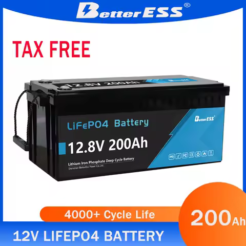 New 12V 400Ah 300Ah 200Ah 100Ah LiFePO4 Battery 12.8V 24V Lithium Iron Phosphate Battery Built-in BMS For Solar Boat TAX FREE