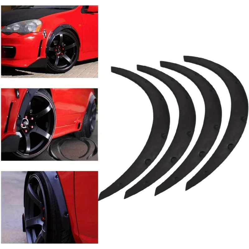 4 Strips Universal Fender Wheel Trim Strip Big size:80*37cm,Little size:72*25cm.PP Plastic Wheel Eyebrow Protector Accessories