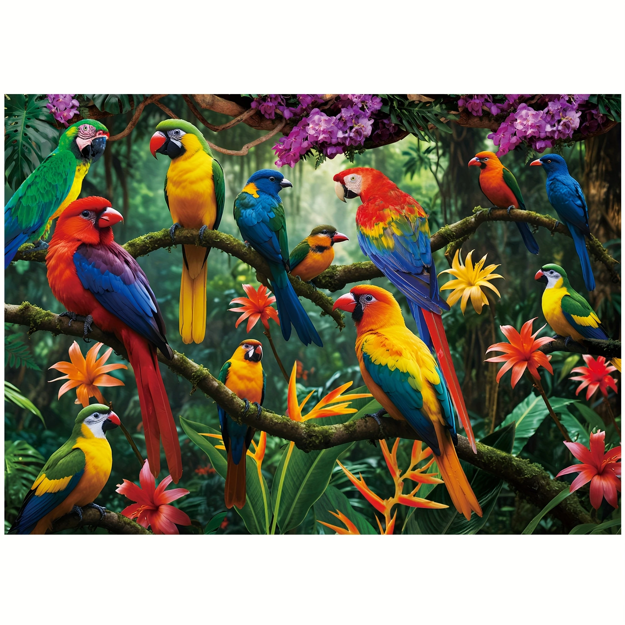 

Jigsaw Puzzle 1000 Pieces Parrots Animal Scenery Puzzle Home Decor for Adults Game Family Fun Puzzles Educational Toys