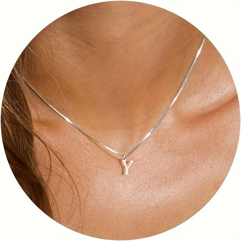 

Popular Buckle Paperclip Chain Stainless Steel Letter Pendant Necklace, Personalized Versatile Trend Necklace Jewelry