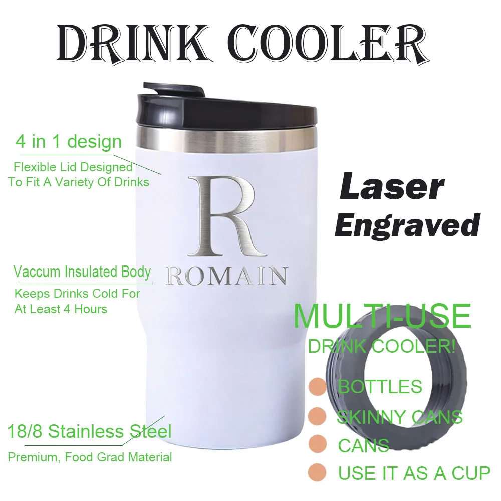 14oz Drink Cooler for Men, Him, Dad, Grandpa – Fathers Day, Retirement, Graduation, Birthday Gift for Police Officers, Customize