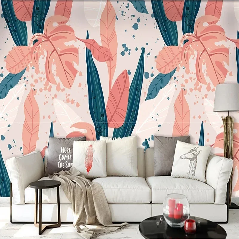 Custom Any Size 3D Mural Wallpaper Modern Minimalist Abstract Art Banana Leaf Bedroom Living Room Backdrop Papel De Parede Tapet