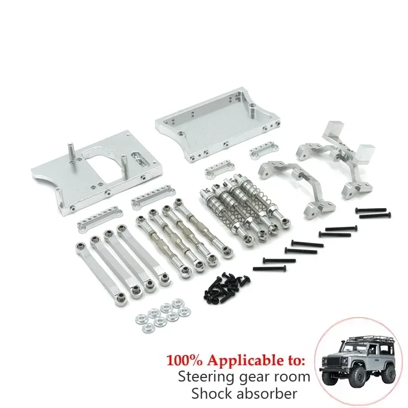 Metal MN86 MN98 MN99S1/12 Upgraded Aluminum Components Kit with Pull Rods Shock Absorbers Front & Rear Door Brackets for RC Car