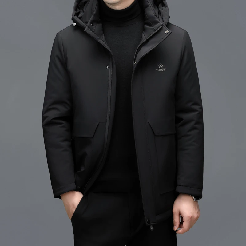 YX-2605 Winter Down Jacket Men's Medium To Long Jacket Detachable Inner Tank White Duck Down Thickened Warm Casual Coat