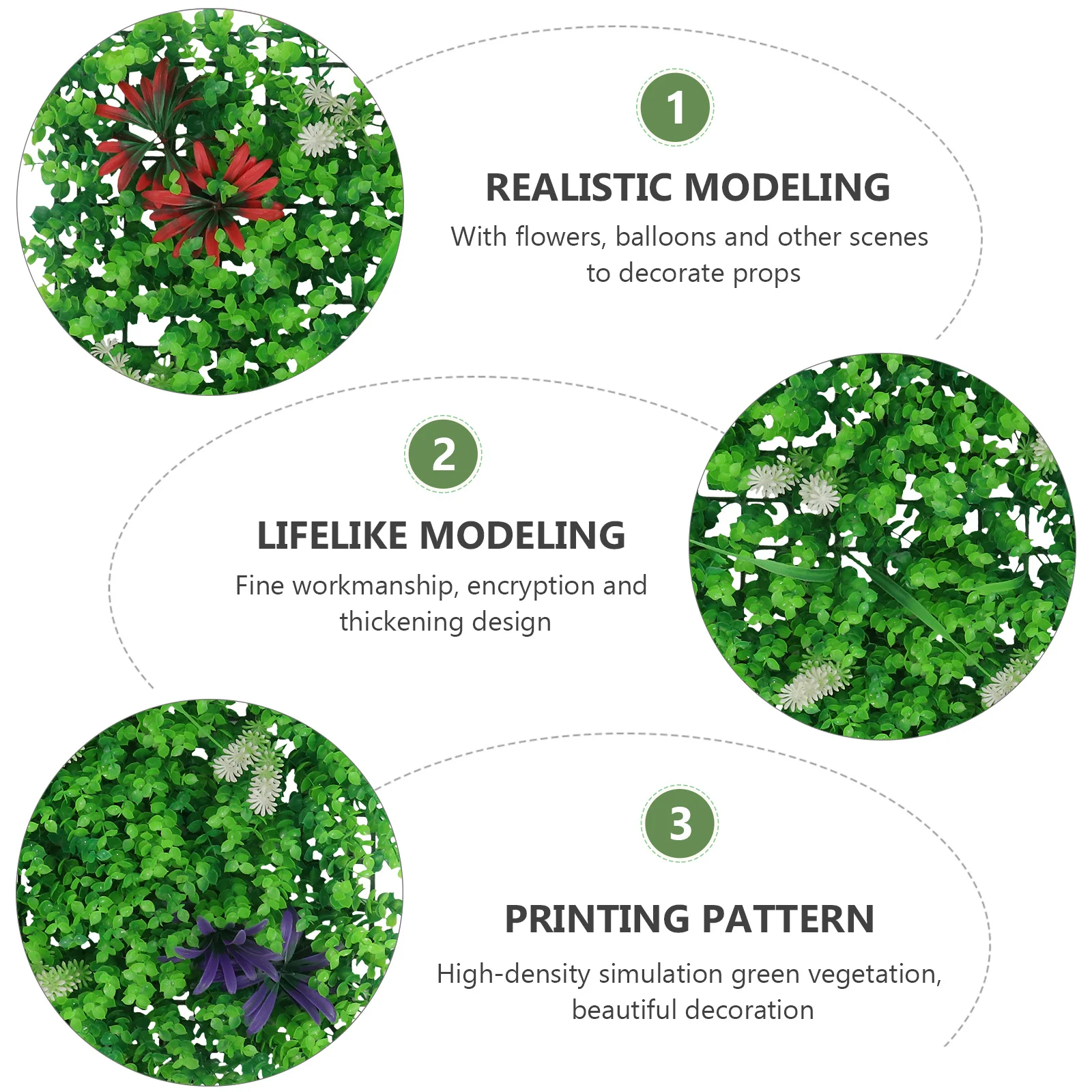 

1Pcs Simulation Plant Wall Decorative Artificial Turf Green Wall Hanging Decoration Indoor Outdoor Garden Background Adornment