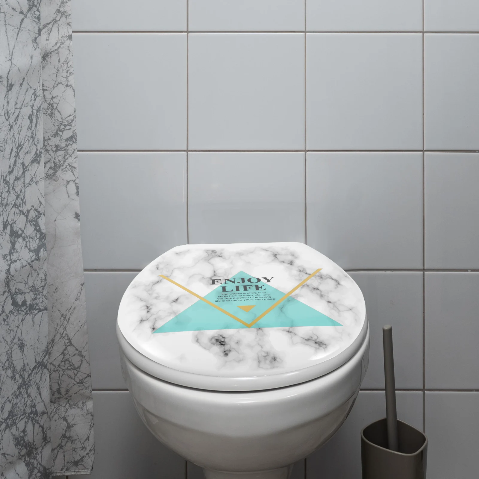 

Universal Cover Marble Plastic Durable Bathroom Decorative Easy Install Quick Release Home Use Strong Bearing for Standard
