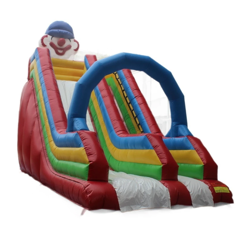 Large inflatable slides, outdoor castle with climbing ladders, colorful slides, domestic rides