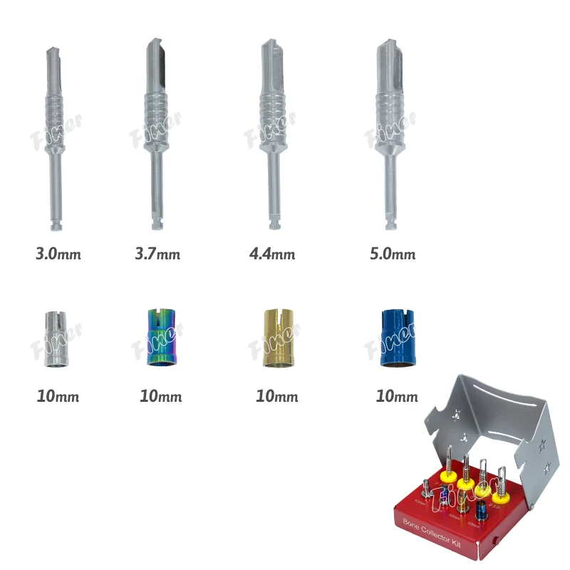 Bone Collector Kit with Stopers Dental Implant Drills Guide Positioning Drills Kit Bone Chip Maker Drill