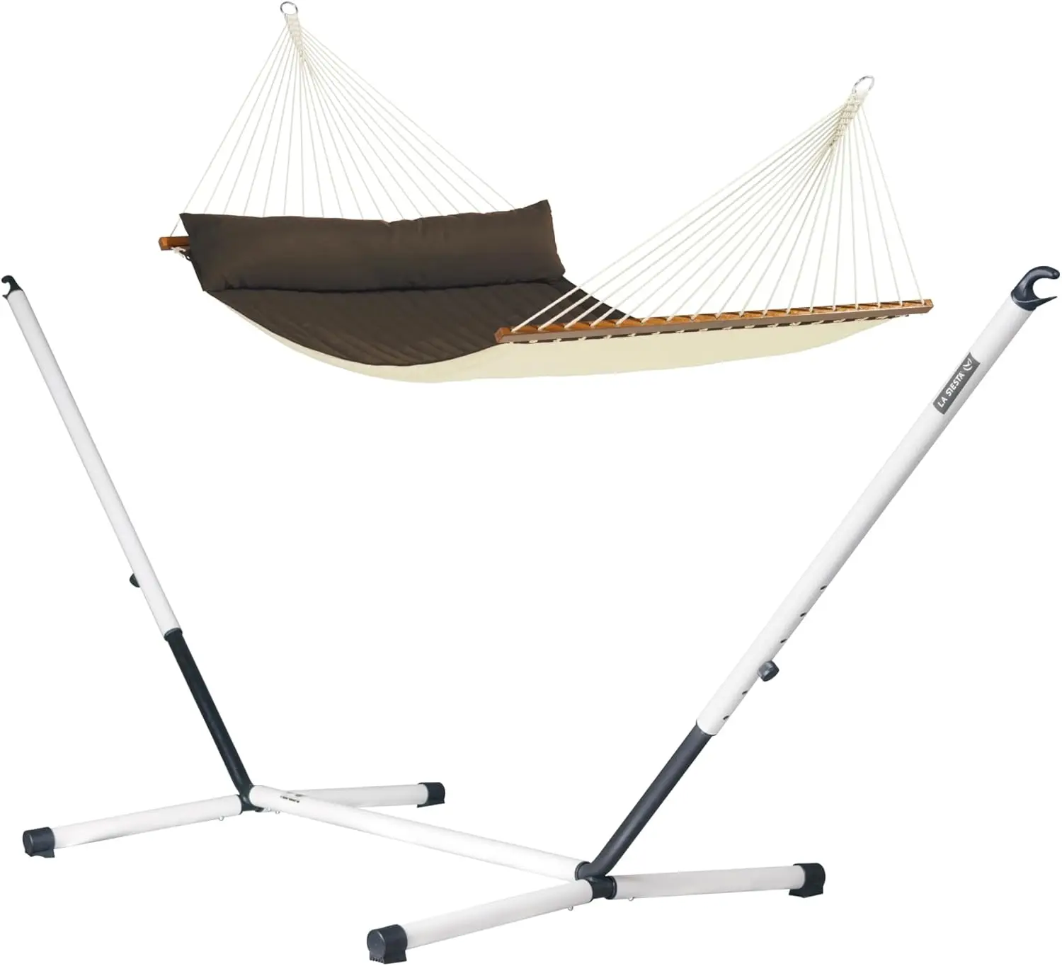 

Hammock with Spreader Bar & Nautico Stand - Portable Weatherproof Large Outdoor Hammock with Stand, 2 Person Hammock.