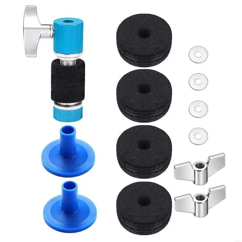 13Pcs Drum Stand Felt Include Wing Nut & Washer & Cymbal Sleeve Percussion Part