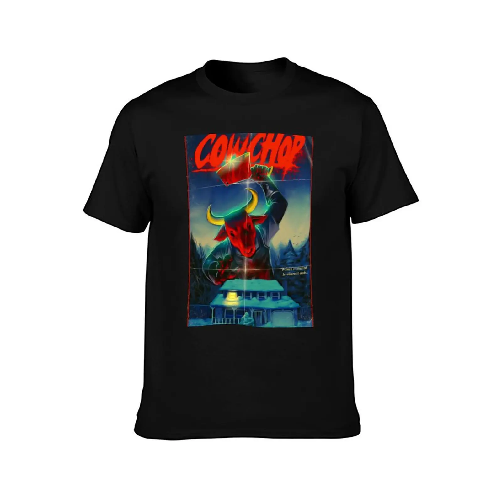 Cow chop T-Shirt Basic Solid Color Short Sleeve Cotton Top