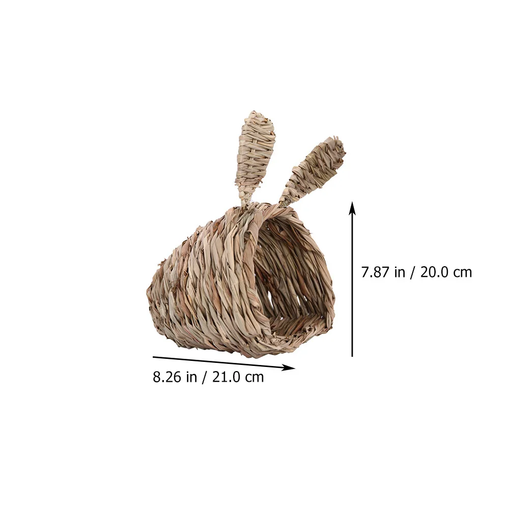 1 قطعة عش الحيوانات الأليفة المنسوجة العشب ل أرنب شينشيلا خنزير غينيا الطبيعية دائم النوم الموئل مريحة سرير الحيوانات الأليفة الصغيرة #2