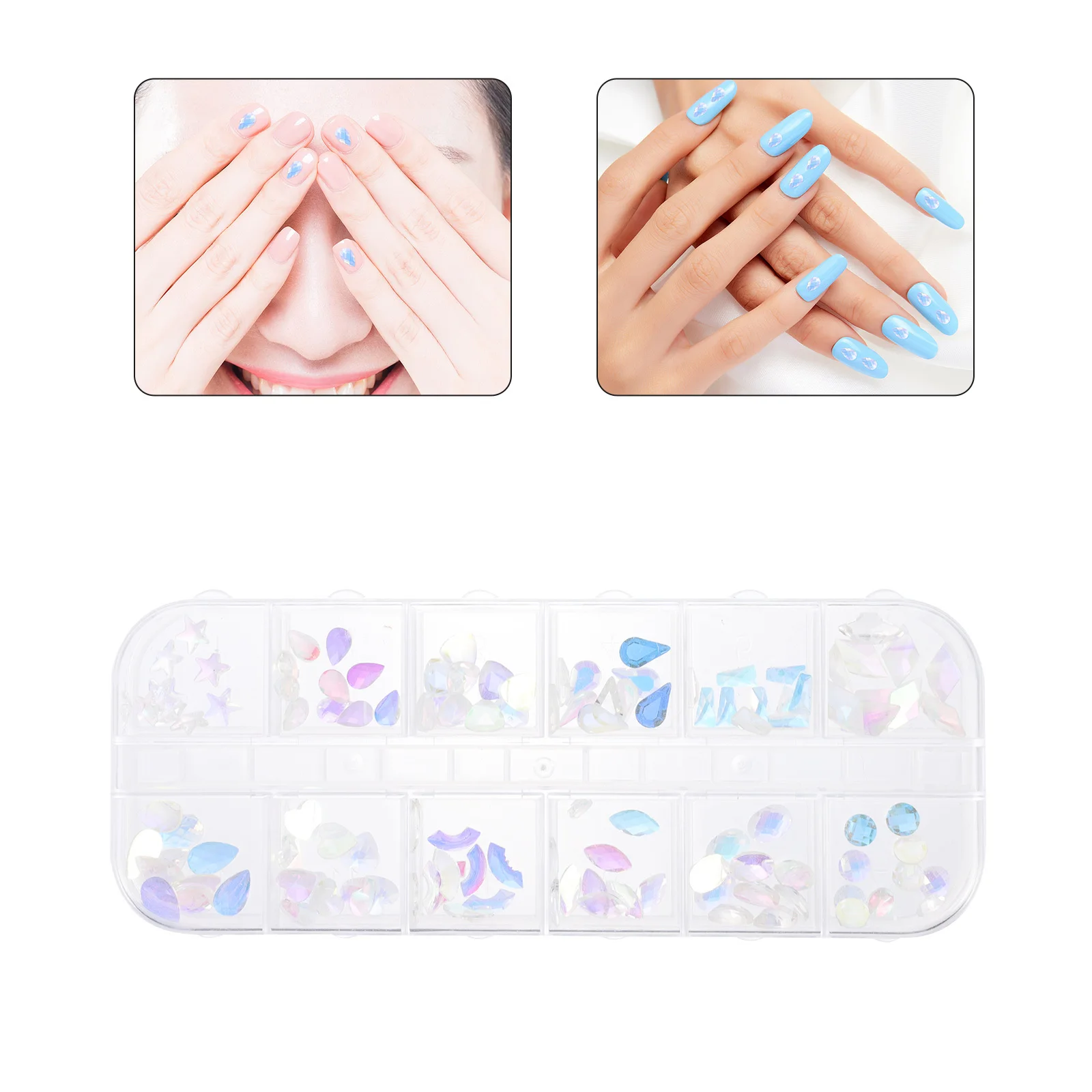 

2 Boxes Colored Nail Studs Premium DIY Nail Art Supplies Beautiful Manicure Decorations Shiny Artificial Nails Ornaments Elegant