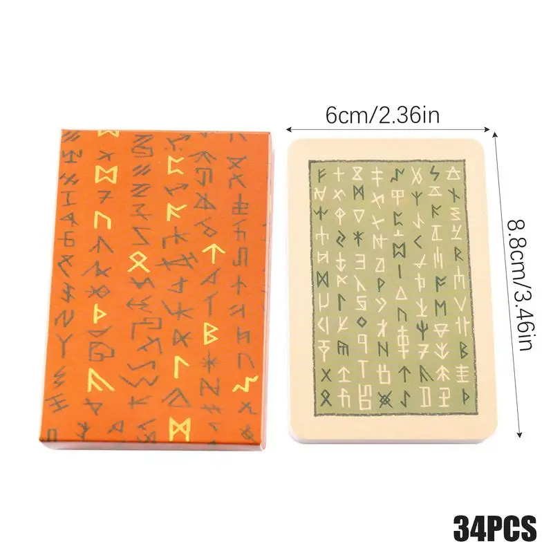 Rune Oracle Deck English Glyphs Oracle Card Colorful Deck Cards Family Party Game Funny Table Game Cute Oracle Cards