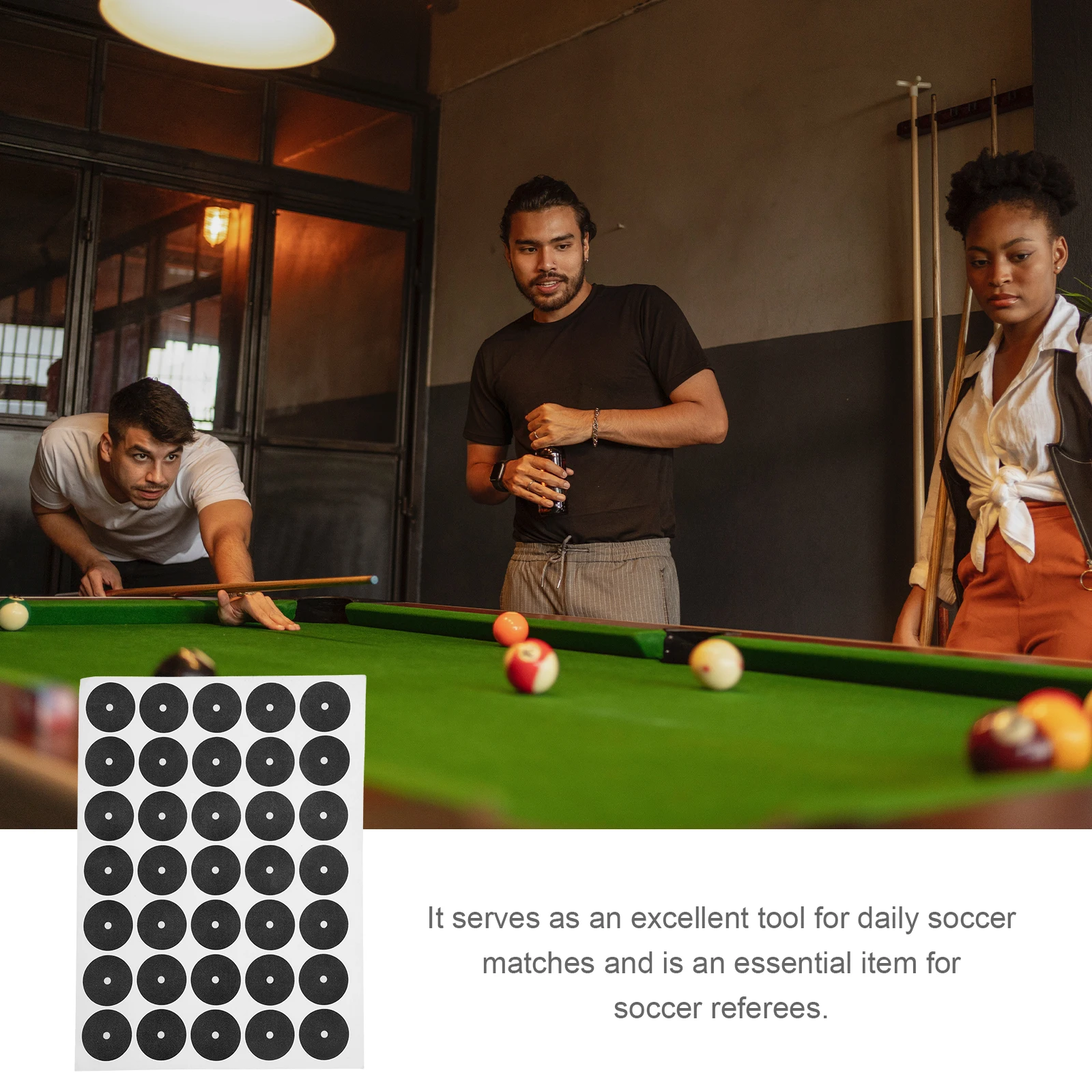 

8 Round Black Billiard Spot Stickers Durable Precise Cutting Pool Snooker Tables Long Lasting Adhesive Table Accessories