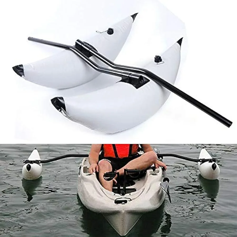 2Pcs PVC Inflatable Kayak Outrigger Stabilizer Kit Durable Kayak Outrigger Floats Fishing Float Tube Kit for Kayak Canoe Boat P