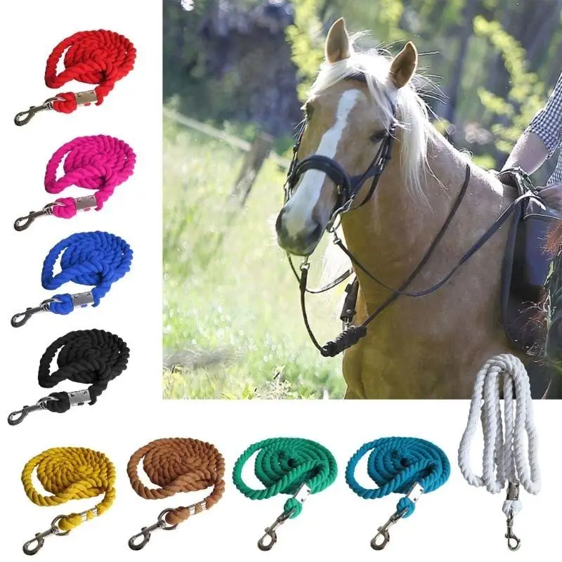 652f rédea equestre competição cabrestos cavalo grosso corda principal trançado cavalo algodão corda principal com fivelas