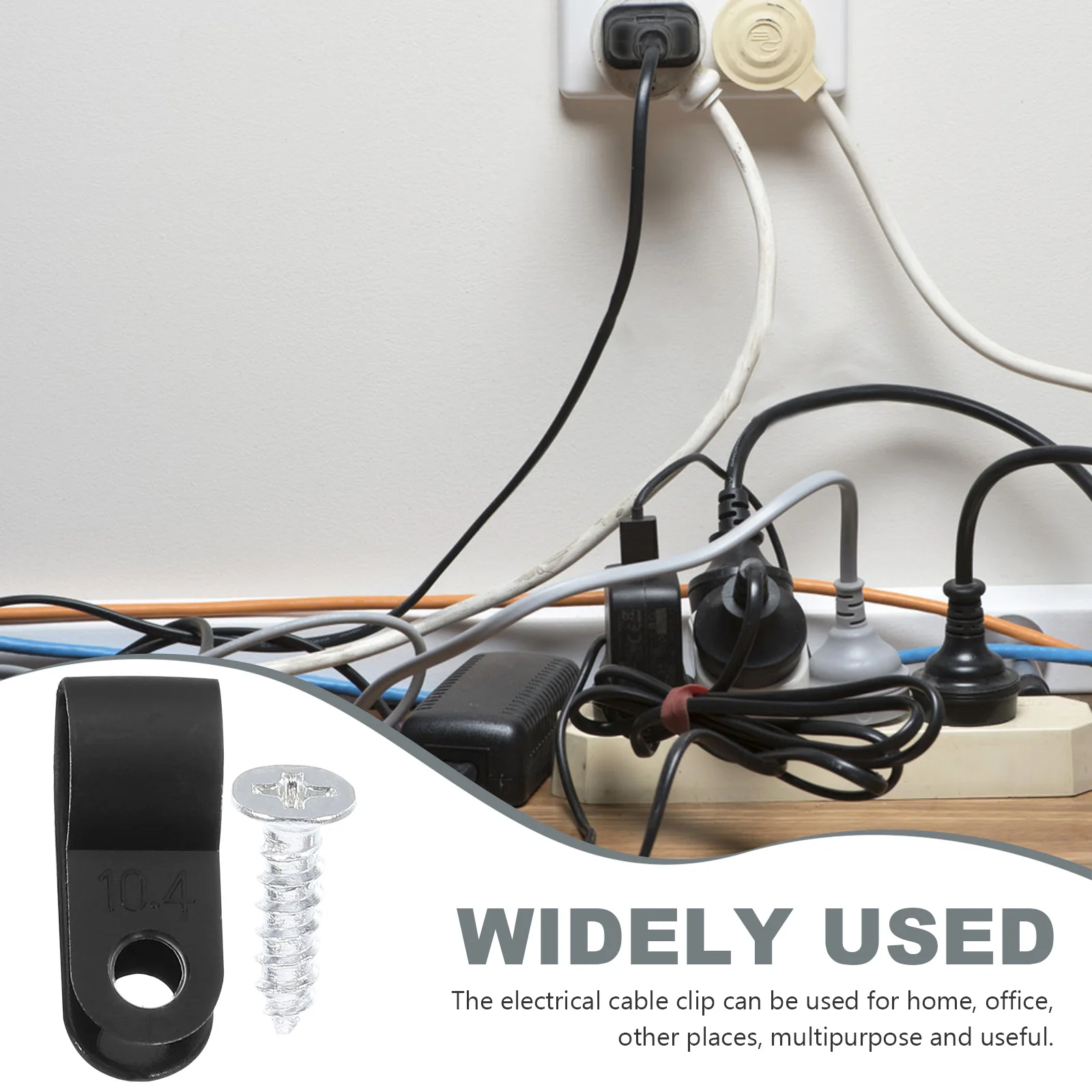 

200Pcs Cable Clips Electrical Wire Clips .4 3/8 Black for Wall Cord Management Simple Design