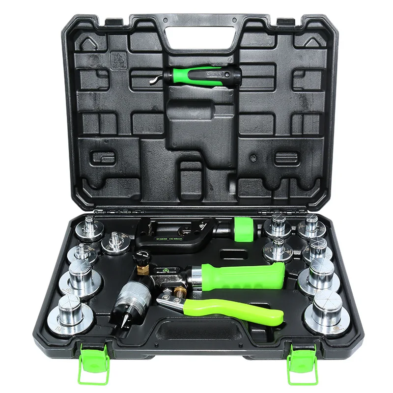 ST-300AL ชุดเครื่องมือขยายท่อไฮดรอลิกสําหรับท่อทองแดง/อลูมิเนียม (10-42 มม.) พร้อมหัว 7 ขนาด
