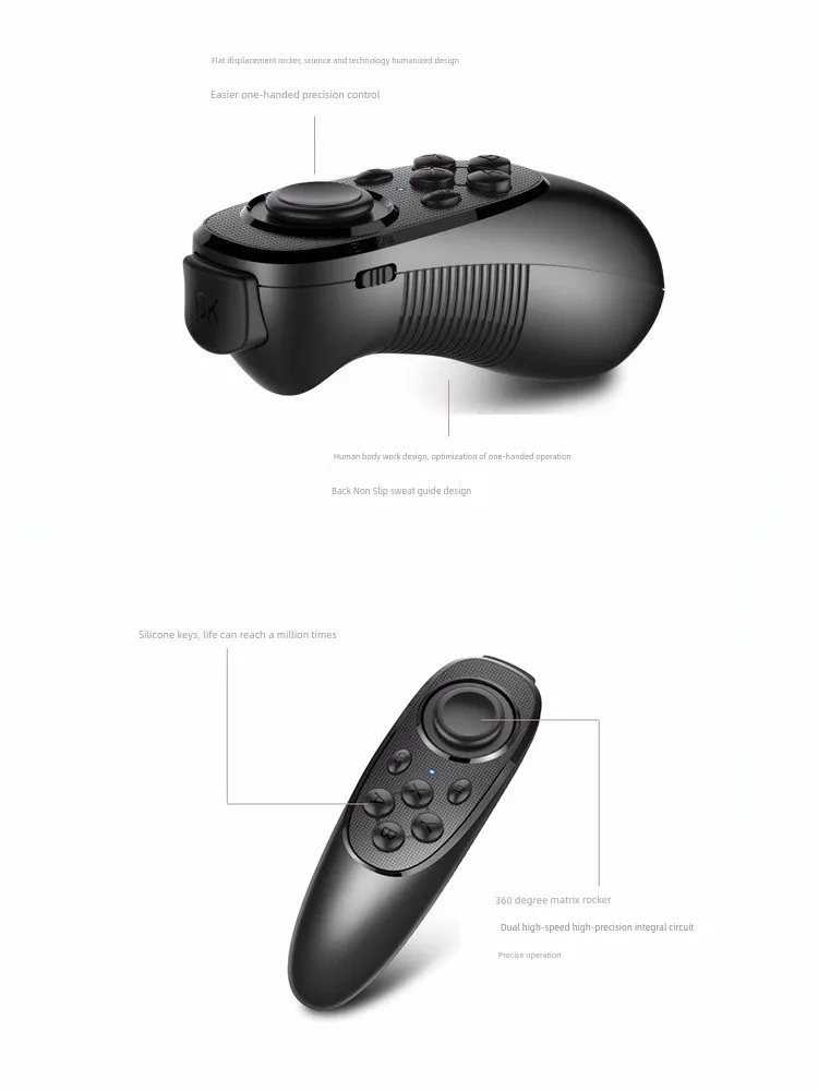 Magic Carter Android Bluetooth ゲームパッド: 7 キー、充電式、チェック柄、4 機能、ストラップ。