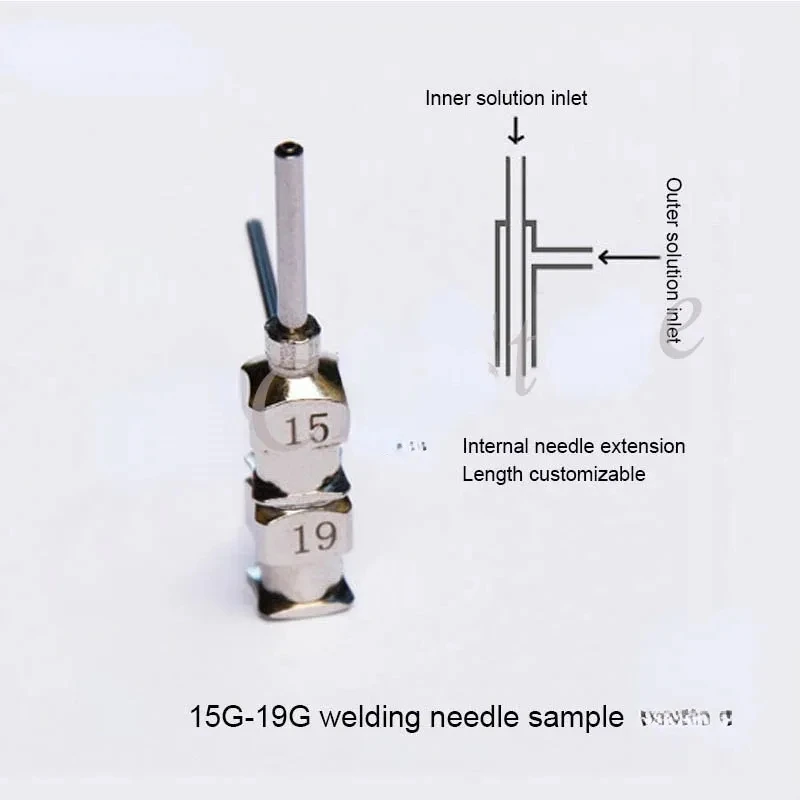 

Coaxial Electrostatic Spinning Electrospinning Needle Stationary Type 3D Printing Nozzle Leather Core Hollow Fiber