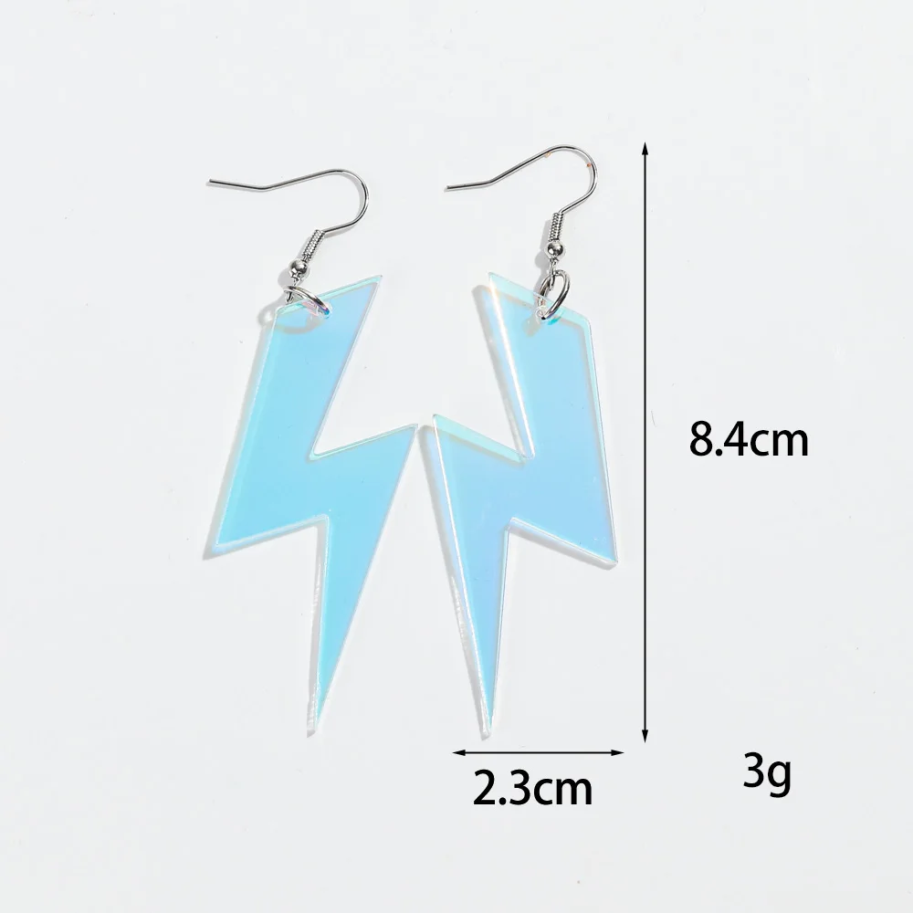 New Iridescent Star Lightning Acrylic Earrings for Women Laser Cut Geometric Drop Earring Statement Jewelry Valentine\'s Day Gift
