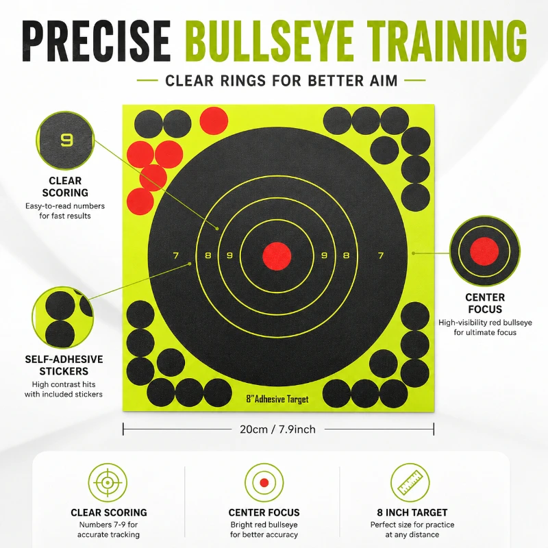 Practice Target Board - Stark haftende runde Übungszielscheiben mit klarem