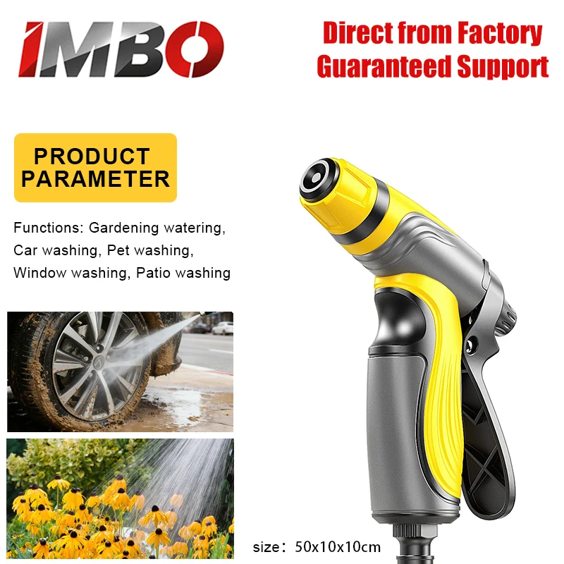 Multi-functional High-Pressure Washer Gun 3 Spray Modes Anti-Freeze Grip with Garden Hose for Car & Garden Cleaning
