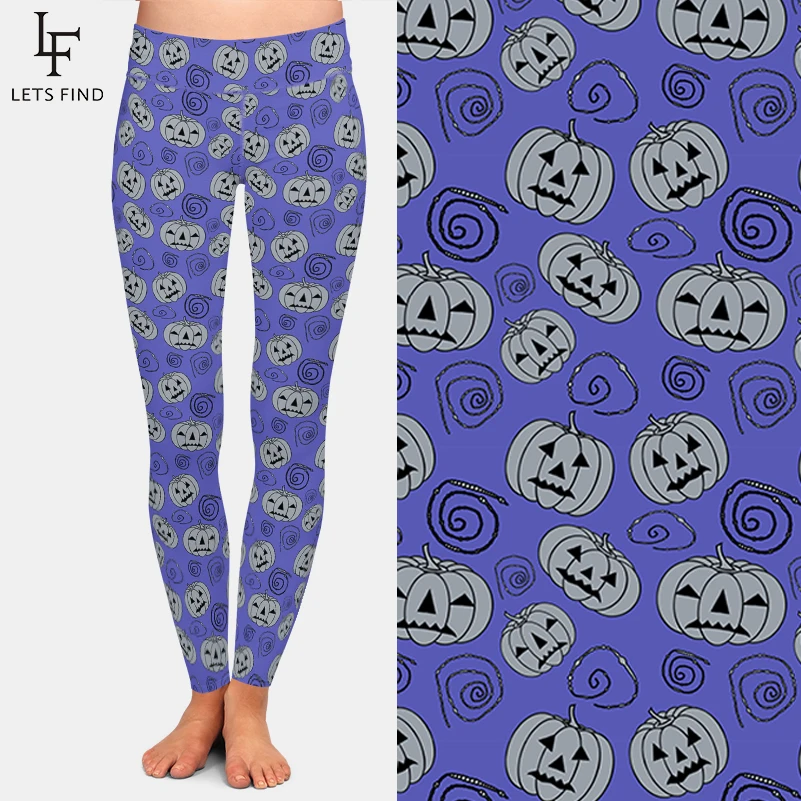 LETSFIND 2019 Halloween New Women Leggings 3D Pumpkins Print Elastic High Waist  Leggings Fashion Casual Women Pants