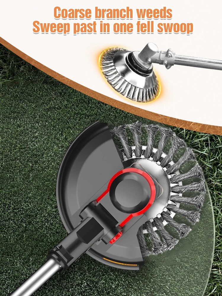 6/8/10 Inch Weed Brush Cutter Head Lawn Mower Universal Grass Trimmer Head Steel Wire Wheel Brush Disc Garden Trimmer Heads