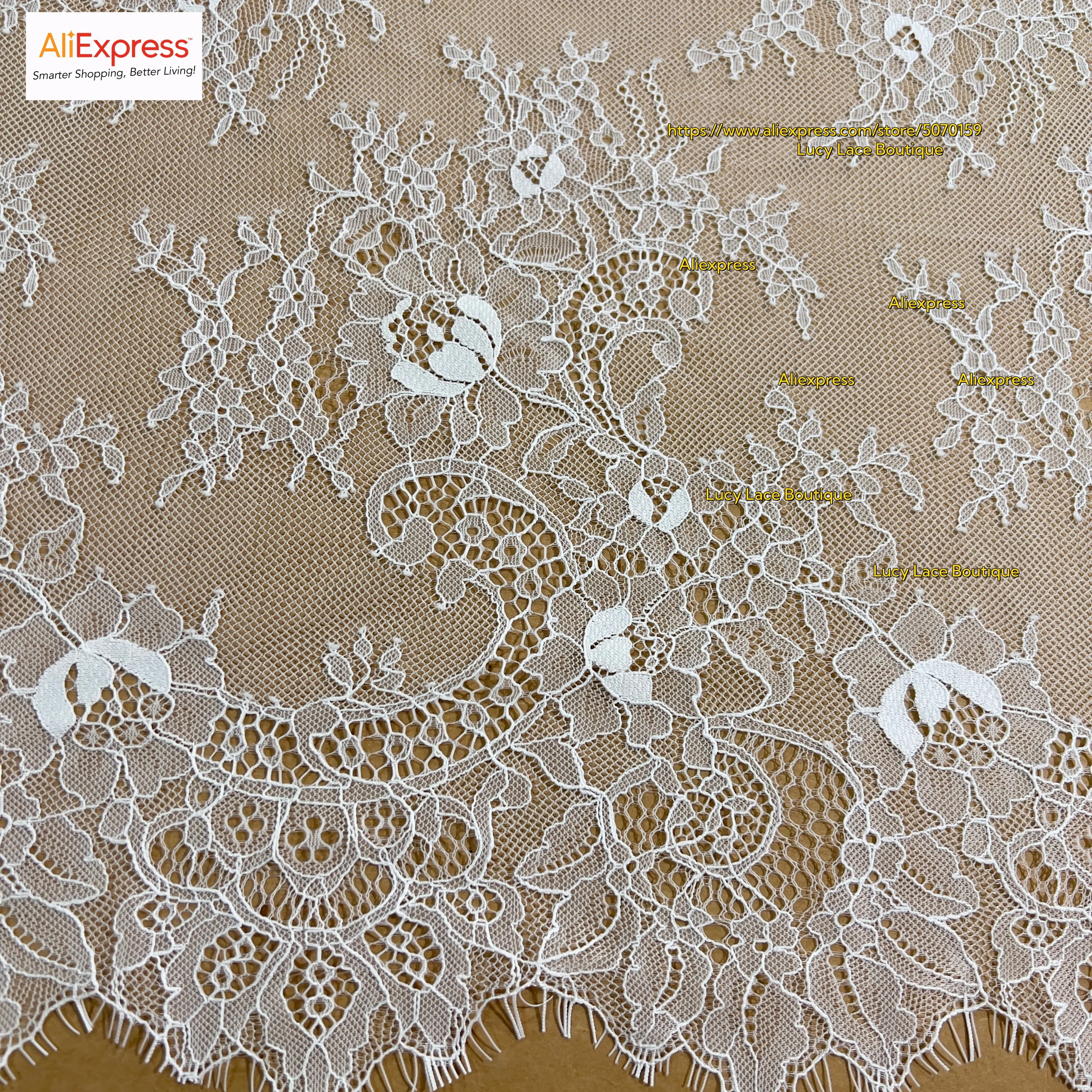 21 Colors Elegant Sexy women Long Dress Lace Fabric Eyelash Chantilly Lace Dyed 1piece/3 meters Classic Design Home DIY Lace