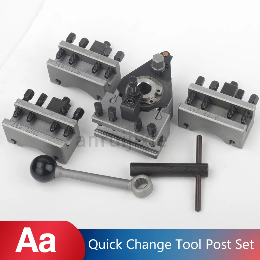 Quick Change Tool Post Set Turret lathe tool holder Aa Eb Ec 12x12mm 15x15mm for WM210V&WM180V&0618&C2&BD-6 120-250mm Bed Swing