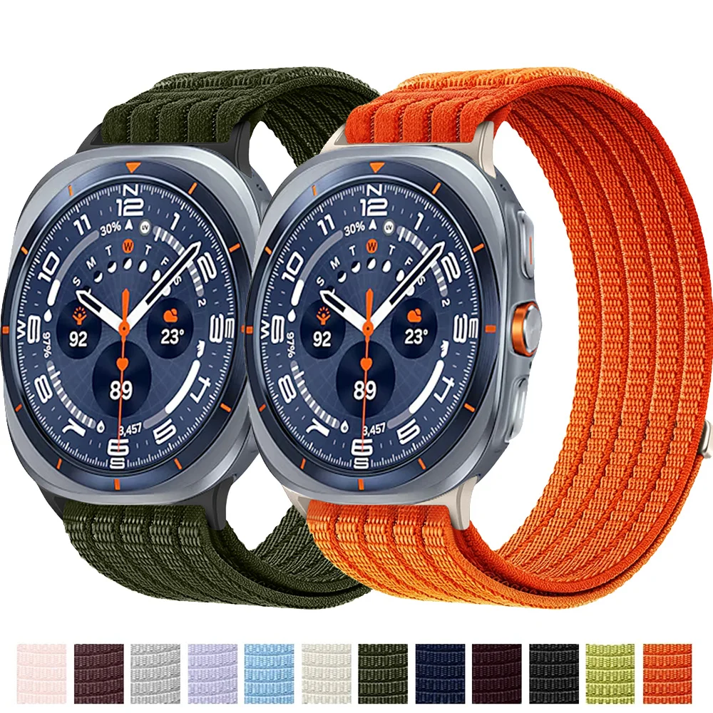 Nylon-Schlaufenarmband für Samsung Galaxy Watch 8/8 Classic 40 44 46mm Atmungsaktives Geflochtenes Band für Galaxy Watch Ultra 2025/2024 47mm