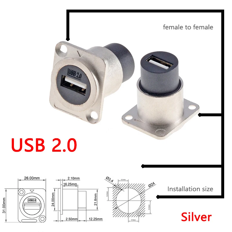 Metall-D-Typ-Modul rj45 cat6 & usb 2.0/3.0 & Typ c-und HDMI-Buchse über den elektronischen Anschluss für die Montage des Netzwerk panels