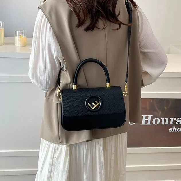 حقيبة منقوشة للنساء 2025 جديدة، ​ ​ جلد PU فاخر ​ ​   محفظة كتف مربعة، حقيبة كروس أنيقة مع حزام قابل للتعديل ​