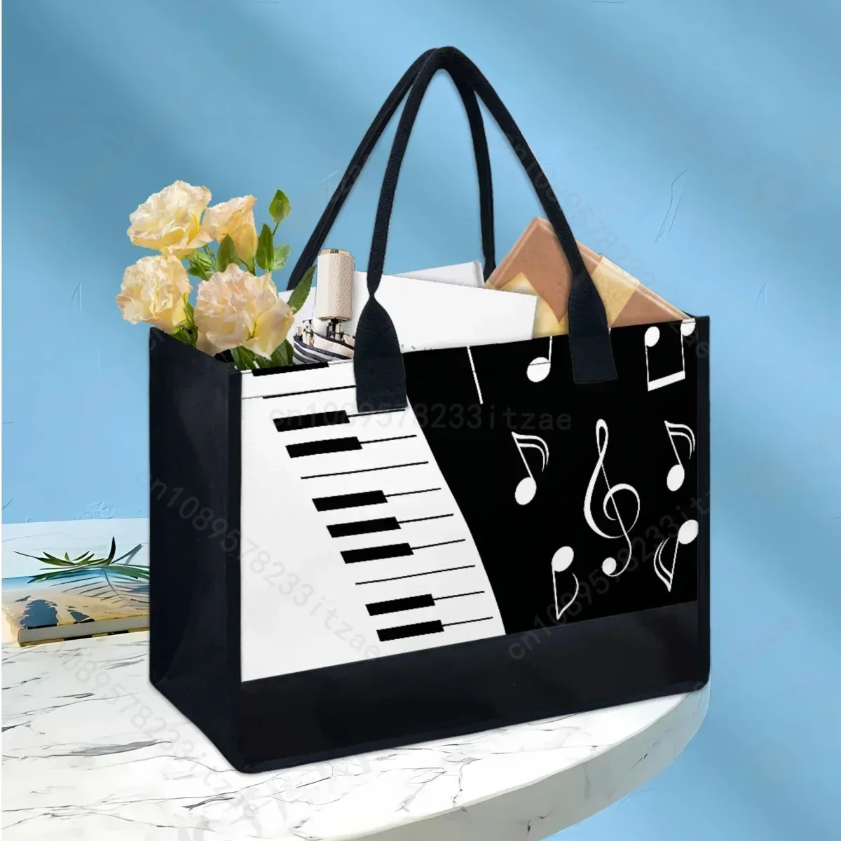 

Brand Designer Piano Note Handle Portable Shoulder Bag Fashion Music Style Elegant Ladies HandBag Portable Casual Storage Custom