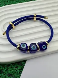 DIY Blue Turkish Evil Eye Beads Bracelet Protection Symbol Jewelry