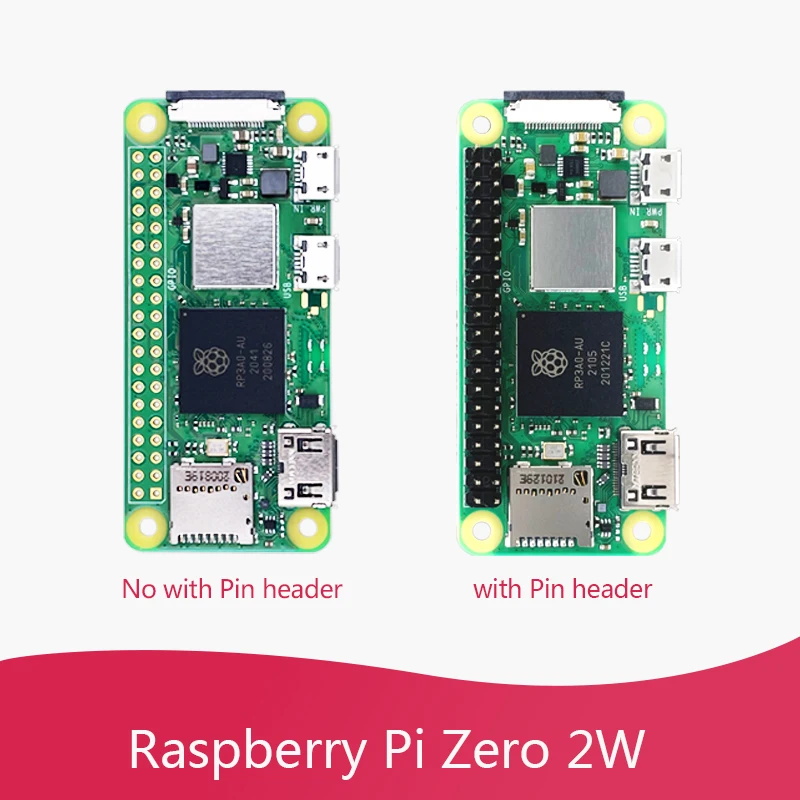 Raspberry Pi Zero 2W 1GHz Quad-core 64-bit Arm Cortex-A53 CPU 512MB SDRAM Bluetooth BLE&WiFi Pi 0 2 W with Pin Header Case Kit