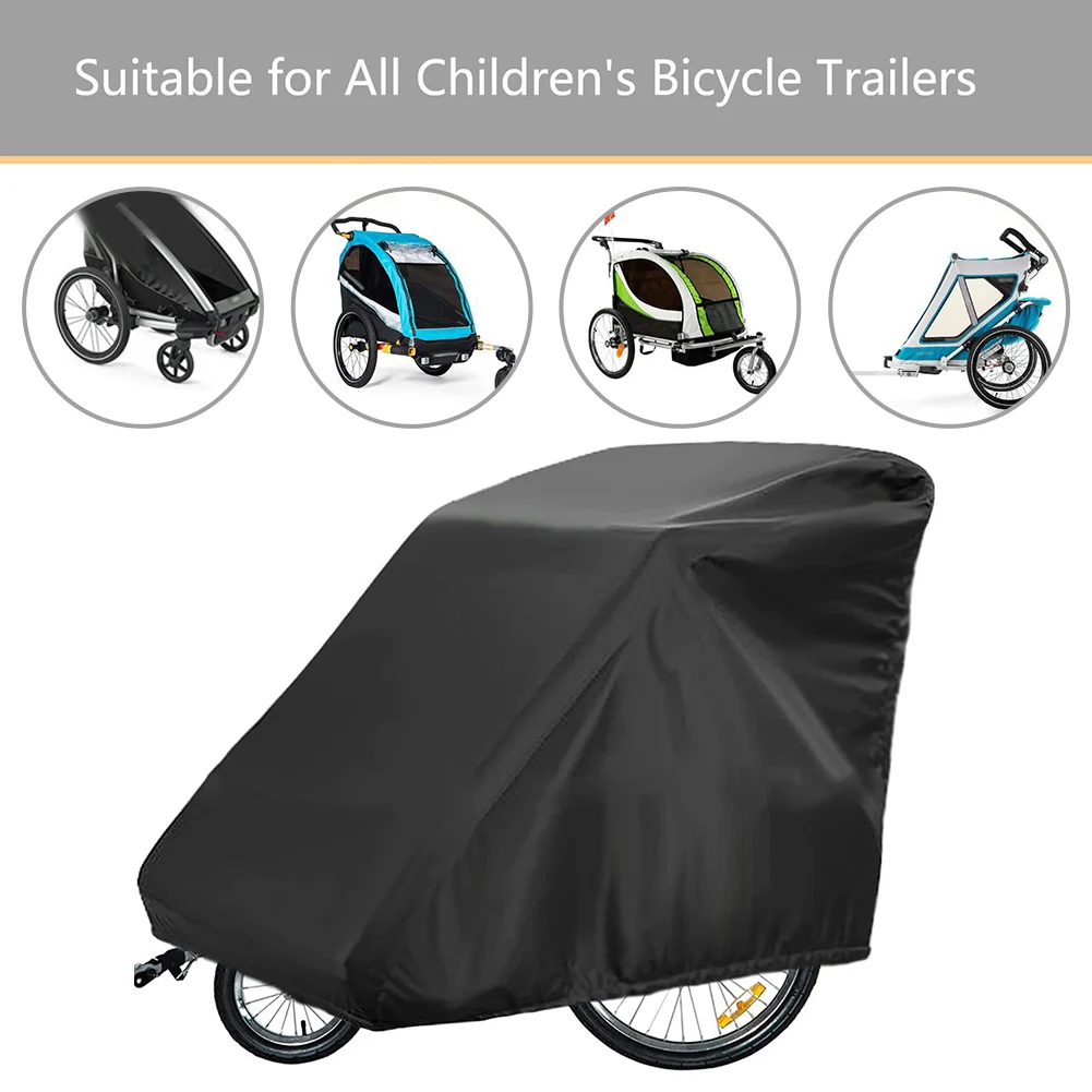 Bike Trailer Storage Cover Waterproof PU Coating Protection Covers For Children's/Pet Stroller Bicycles 84*140*99cm