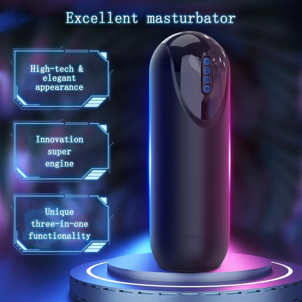 3-in-1 Masturbator Vibration Thrust Suction Real Vaginal Oral Sex Masturbation Cup Sex Toys Male Adult Products