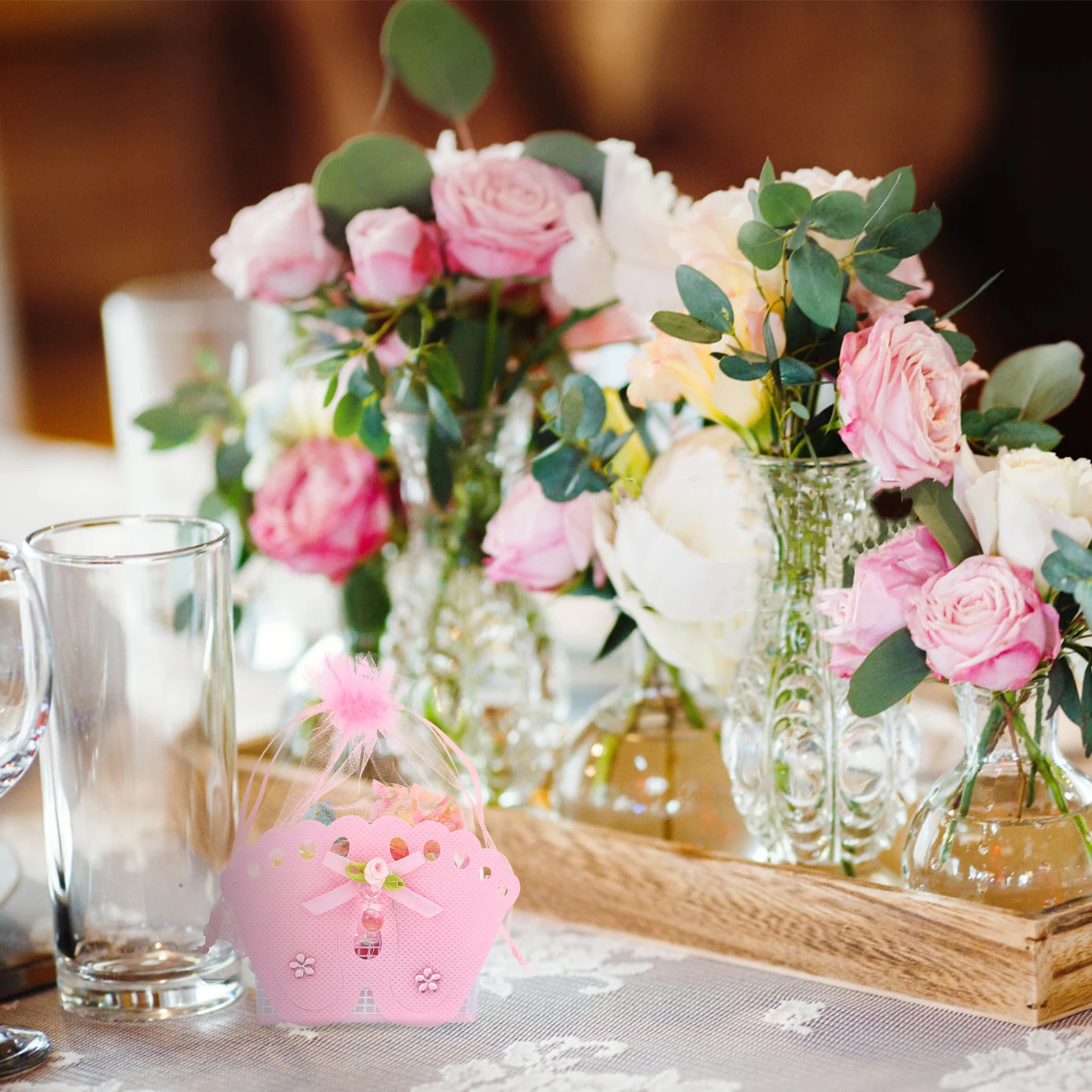 

12pcs woven Fabric C y Bag Wedding Gift Pouch Decorative Party Favor Bags Non Woven Fabric C y Bag Premium Quality Durable