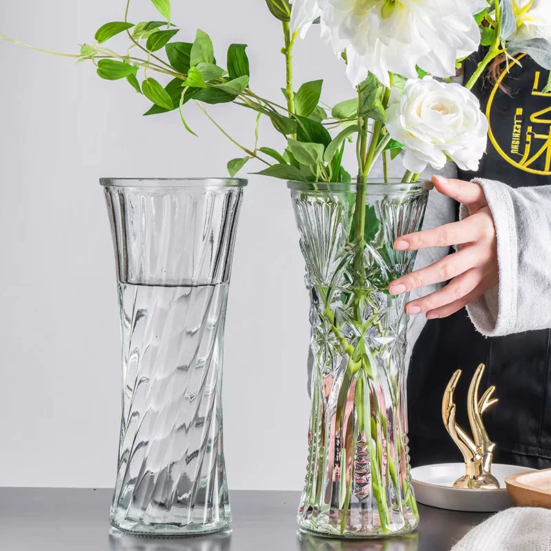 King size glass vase transparent rich bamboo lily living room Nordic style dining room high value bedroom