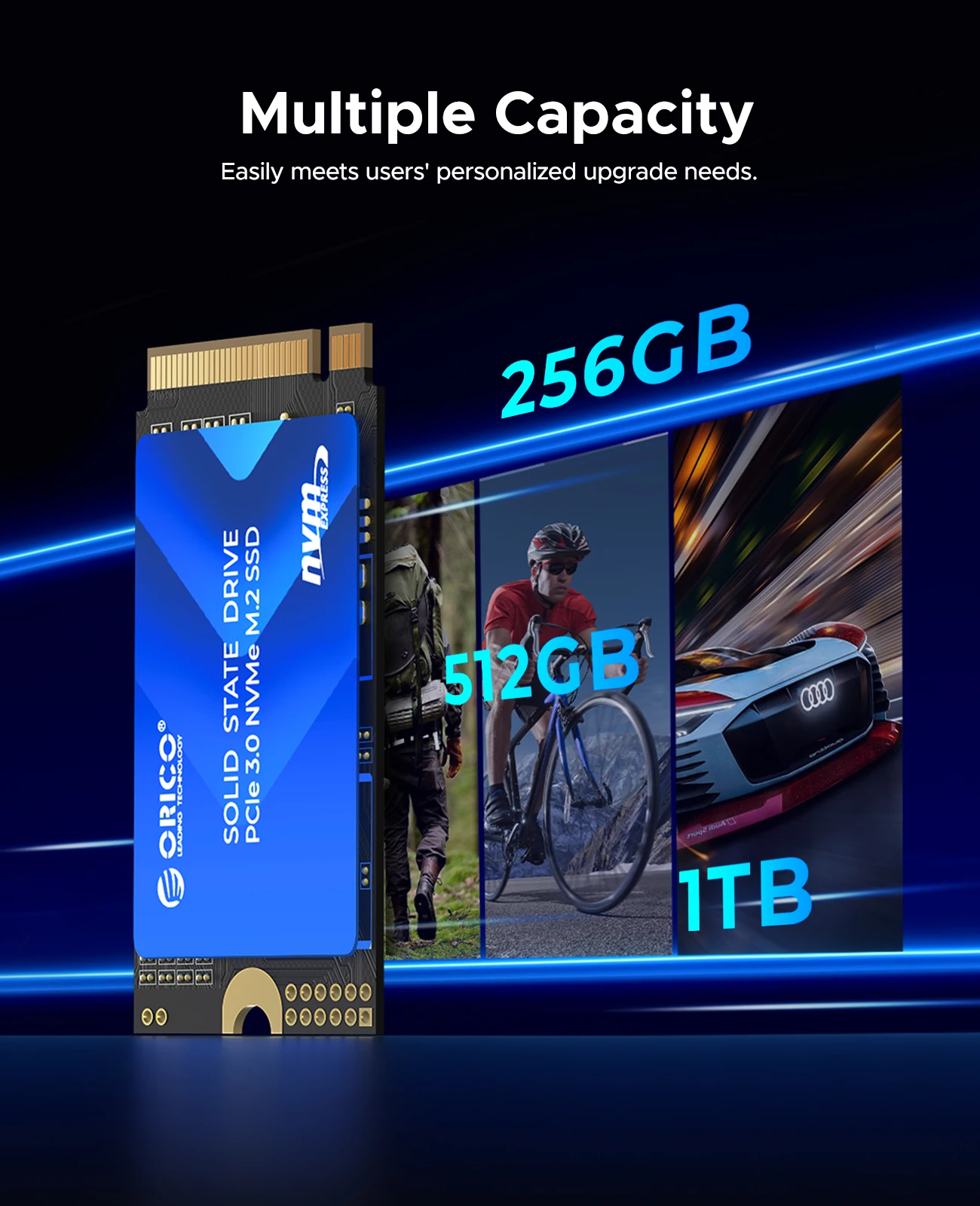 ORICO M.2 2242 1TB SSD NVMe PCIe3.0 Gen 3x4 Unidad interna de estado sólido 3D NAND TLC hasta 3100 MB/s para computadora portátil/escritorio D10 2242