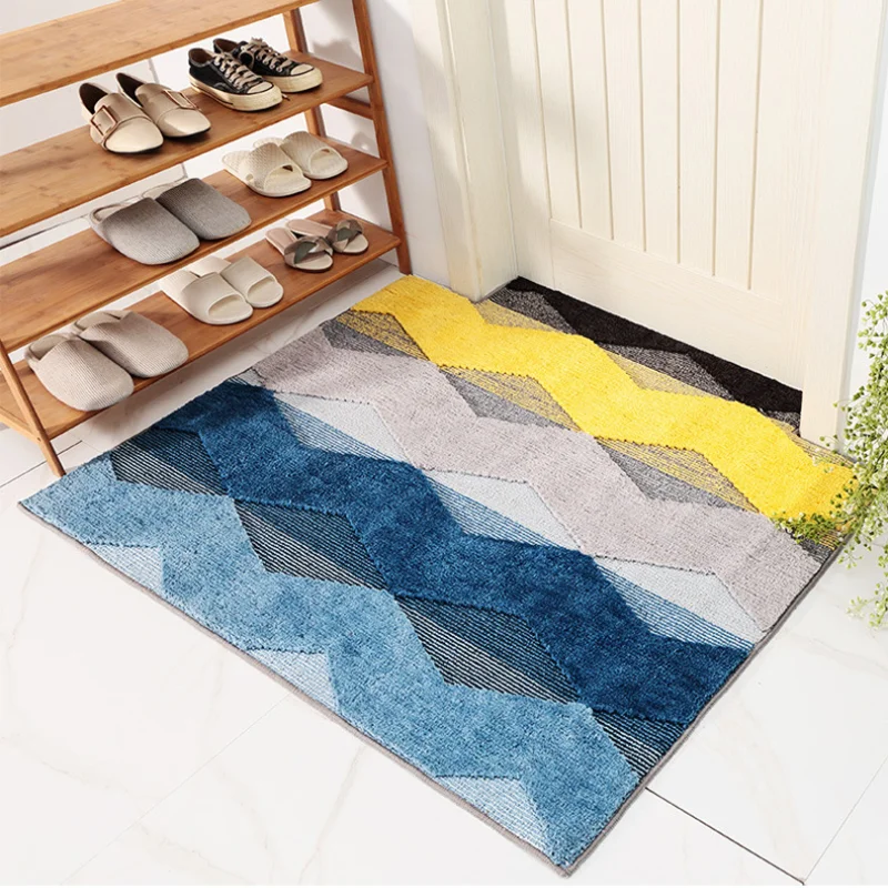 

Door Mats Outdoor Double-layer Flocking Doormat Home Dust Removal Mat Non-slip Absorbent Bath Rug Home Decoration Floor Mat